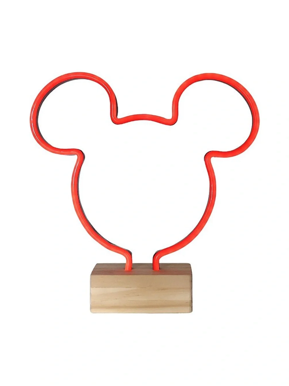 NWT- Disney- LED Light Up- RED- Mickey Mouse Head Neon Accent Light